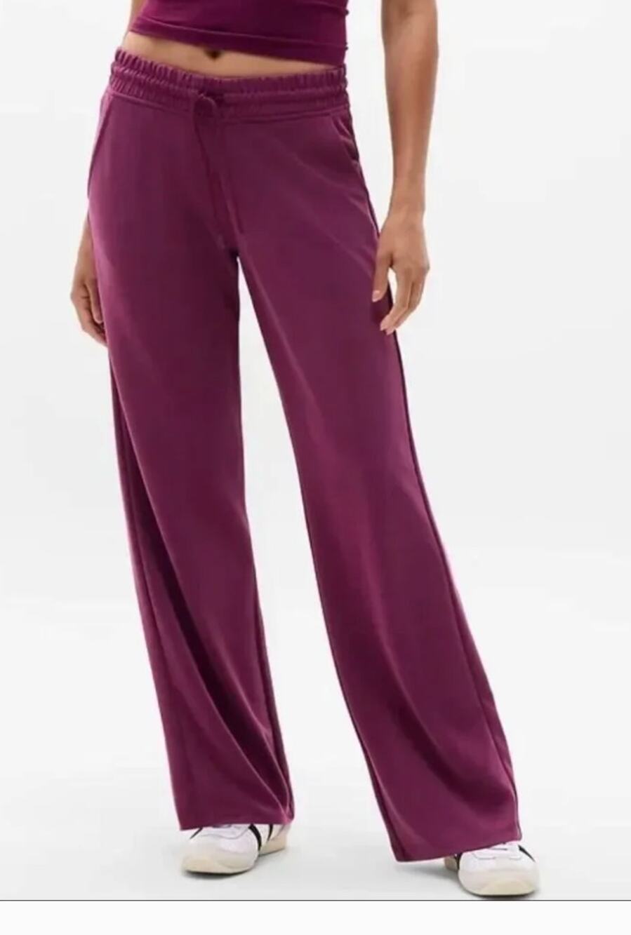 NEW Athleta Seasoft Mid Rise Straight Lounge Pants Plum Small